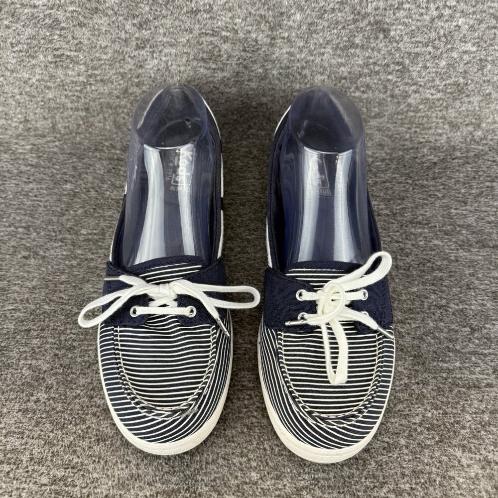✅Keds Loafers Womens 9 Striped Navy Blue and White Ortholite  Slip On Boat Shoes - Picture 6 of 10